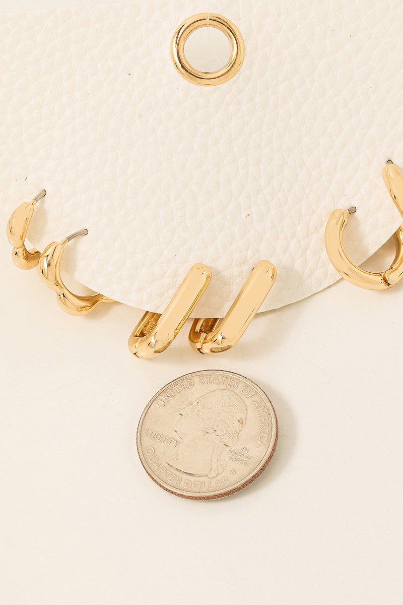 Assorted Metallic Hoop Earrings Set
