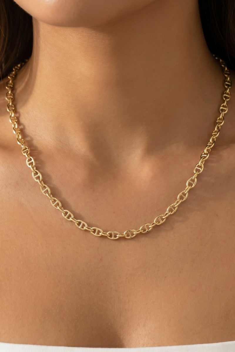 Chunky Gold Mariner Link Chain Necklace