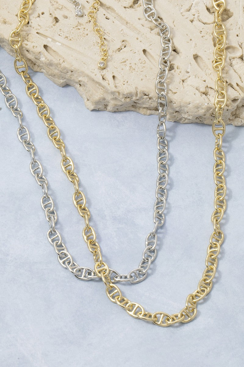 Chunky Gold Mariner Link Chain Necklace