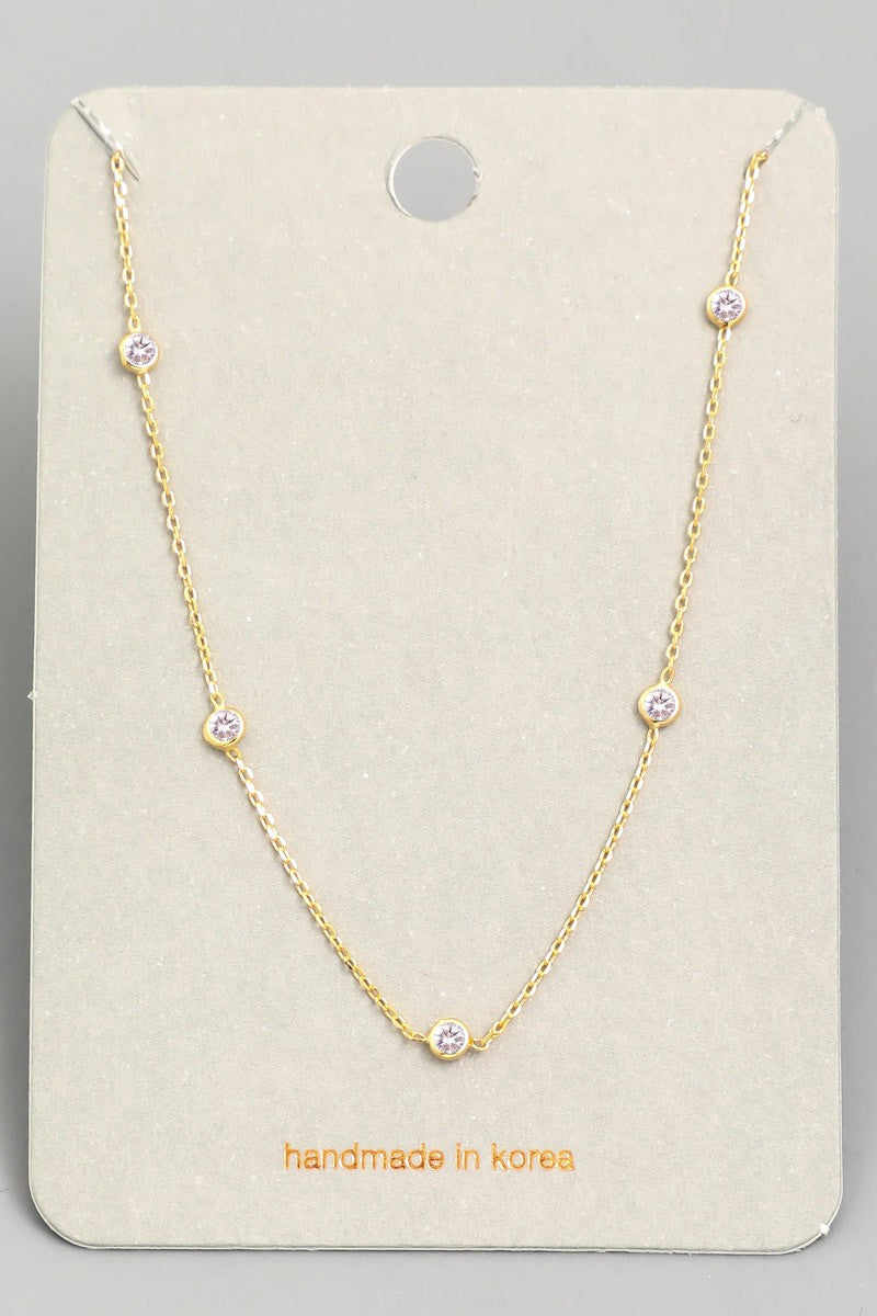 Dainty Chain Mini Stud Necklace