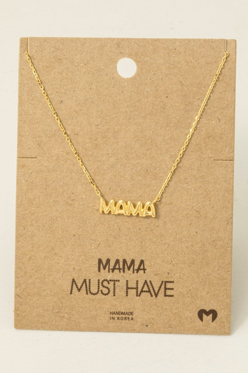 Gold Dipped Bubble Mama Pendant Necklace