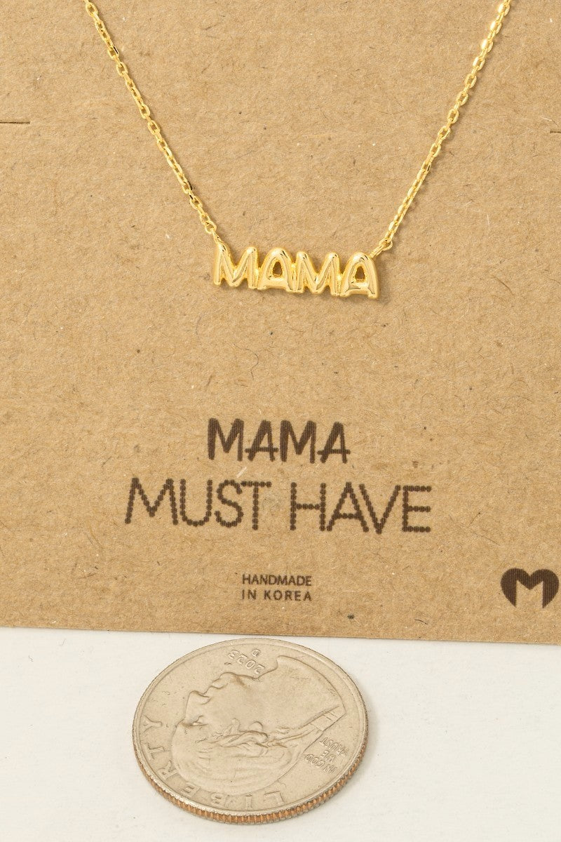 Gold Dipped Bubble Mama Pendant Necklace