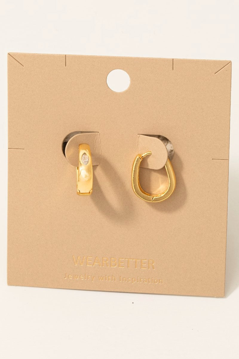 Gold Dipped Wide Oval Hinge Hoop Earrings