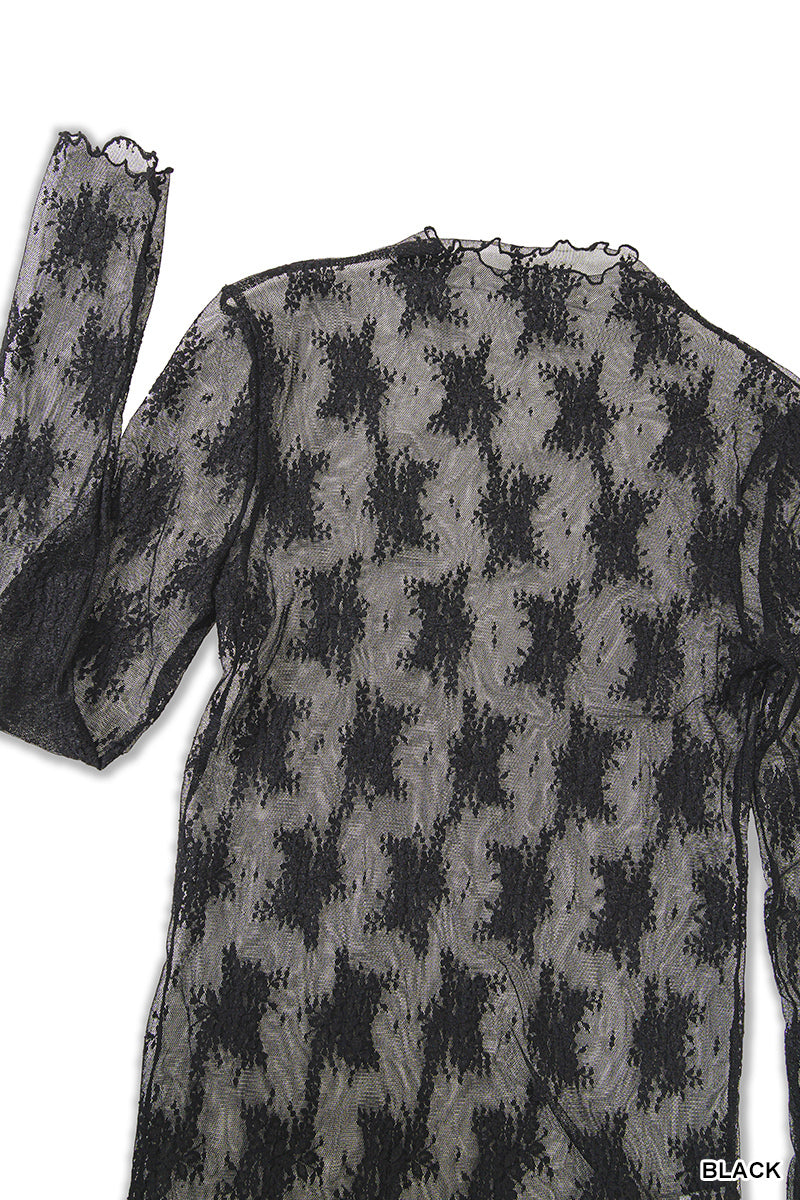 Black Lace See-Through Layering Top