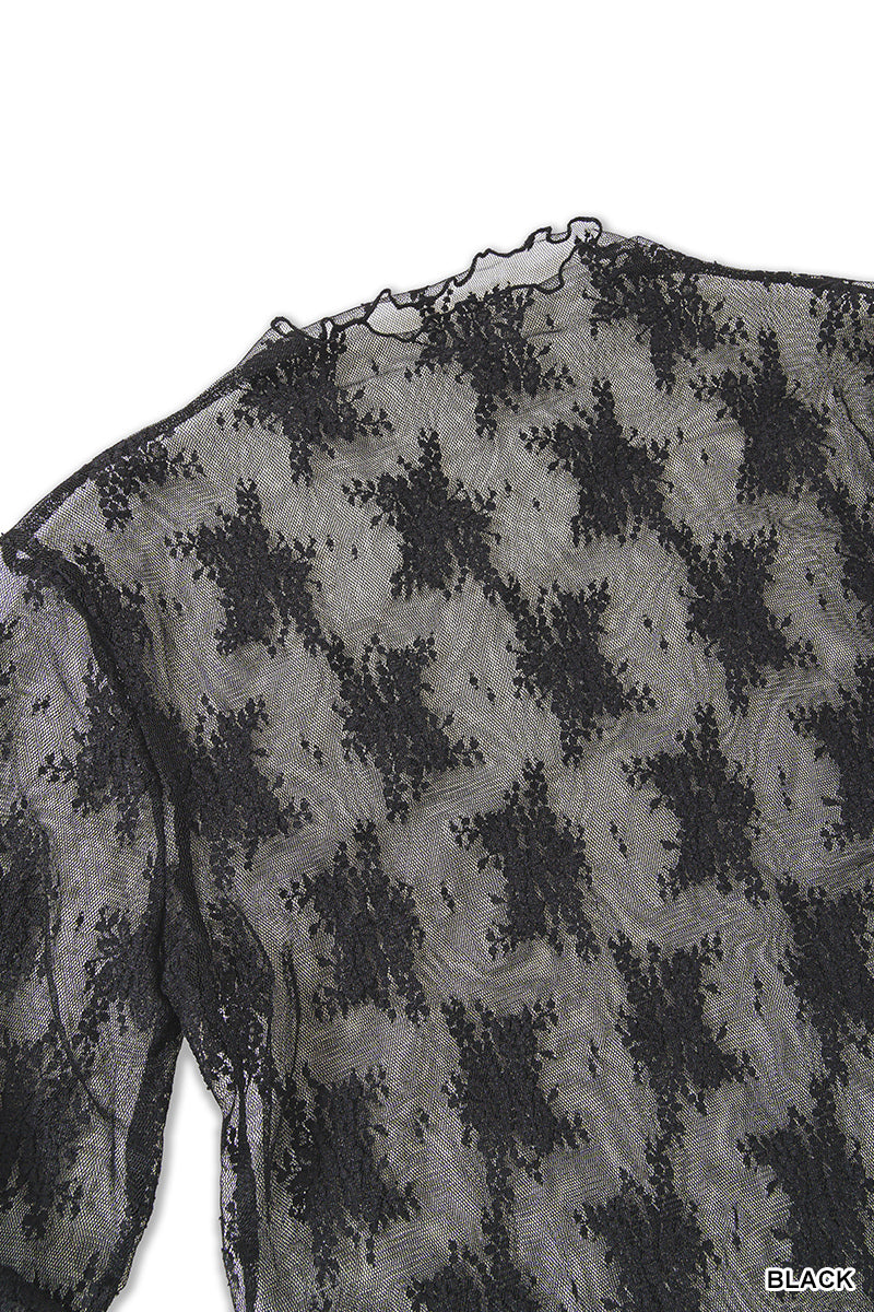 Black Lace See-Through Layering Top