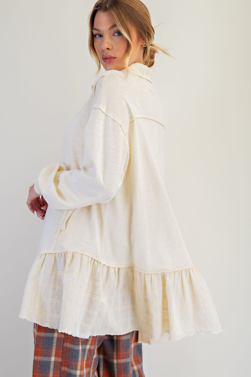 Mineral Washed Natural Shirt Tunic