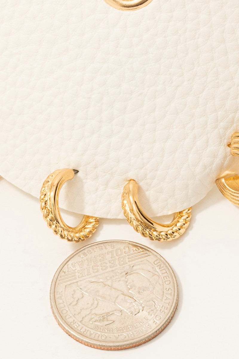 Mini Assorted Three Pair Hoop Earrings Set