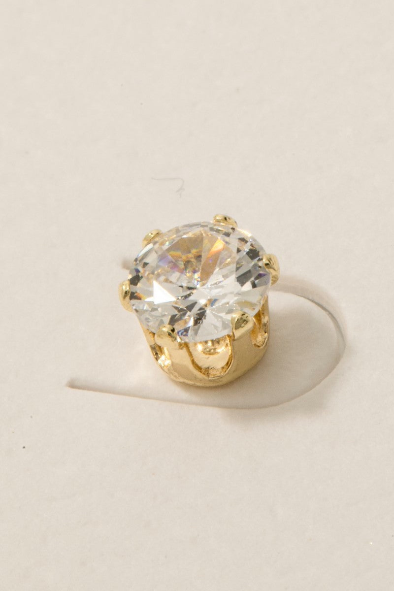 Mixed Pave Hoop And Stud Gold Earrings Set