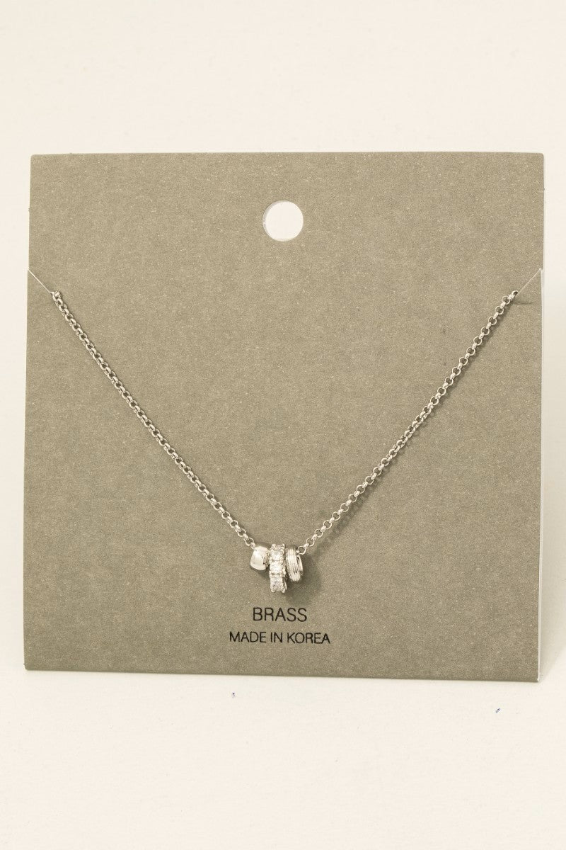 Mixed Ring Charms Dainty Chain Gold Necklace