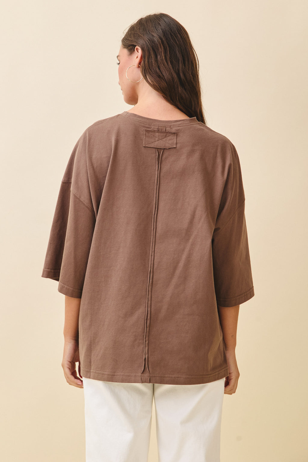 Oversized Chocolate Brown Everyday Cotton Tee