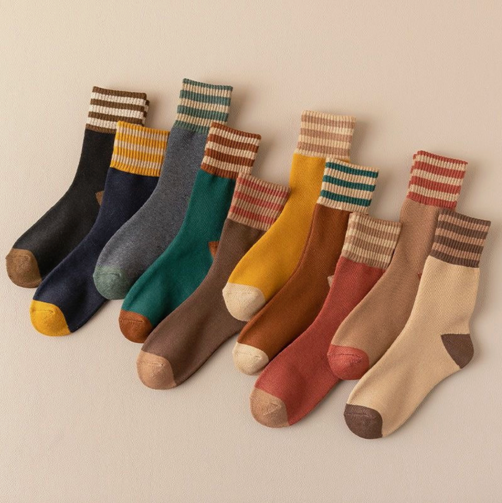 Color Block Striped Thermal Lined Socks
