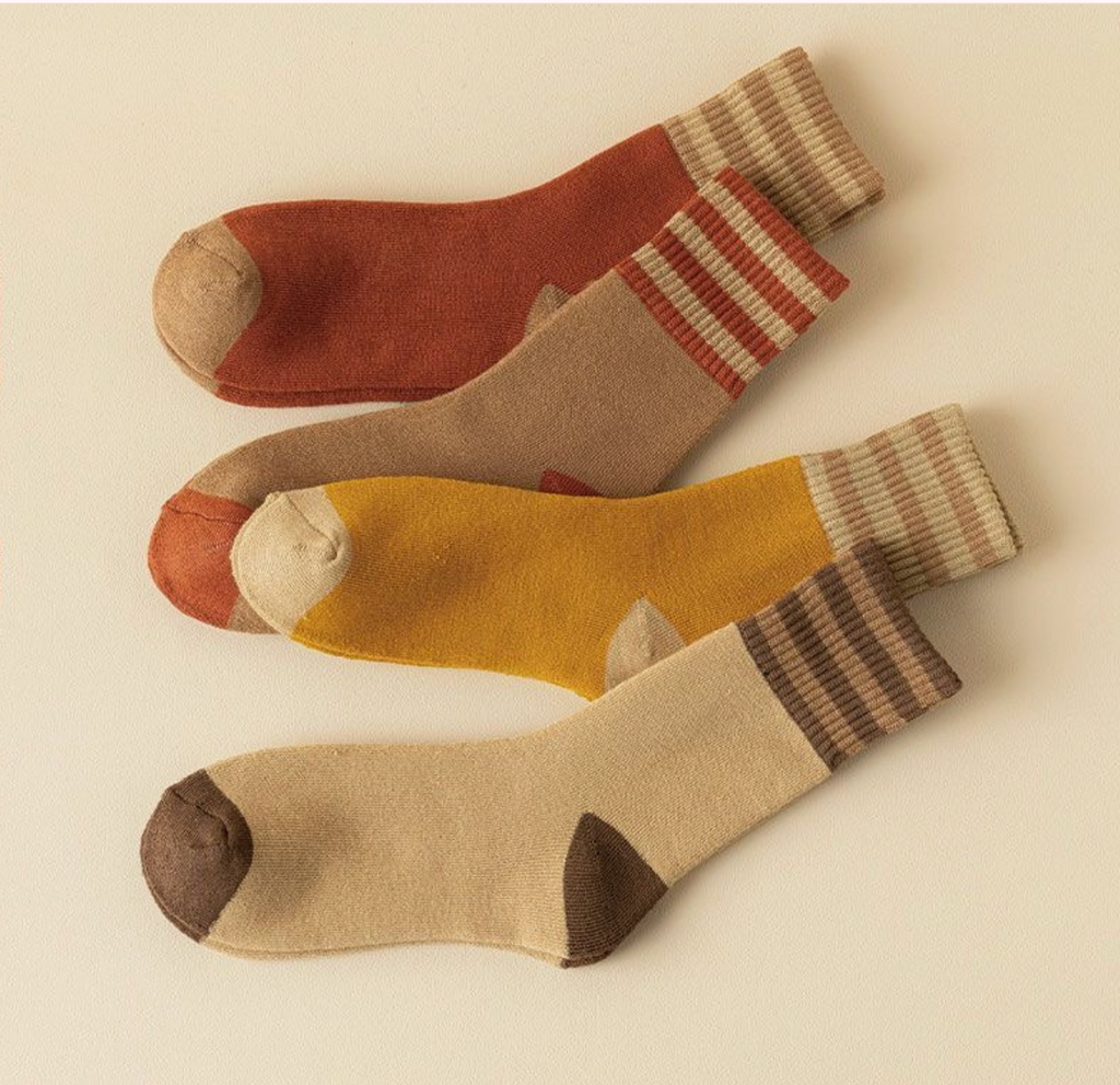 Color Block Striped Thermal Lined Socks