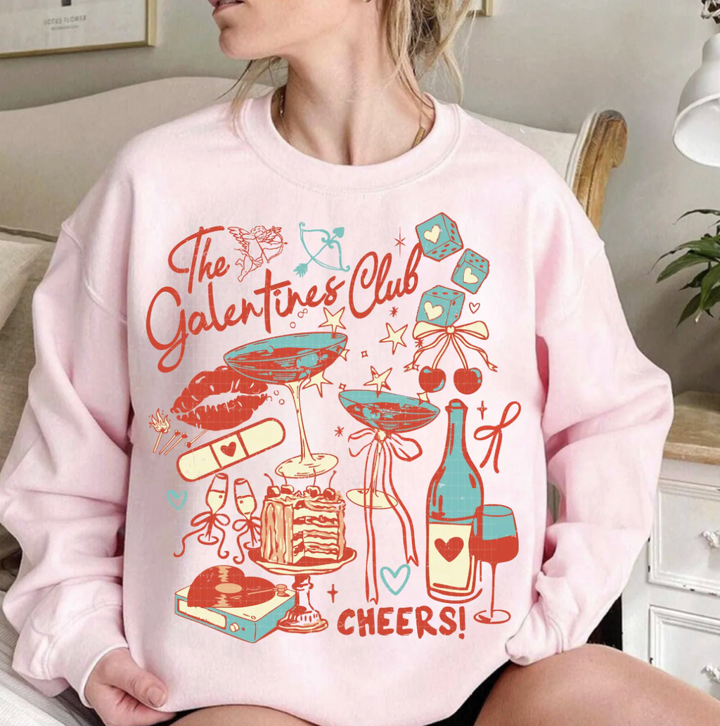 The Galentine's Club Collage Tee or Crew Sweatshirt
