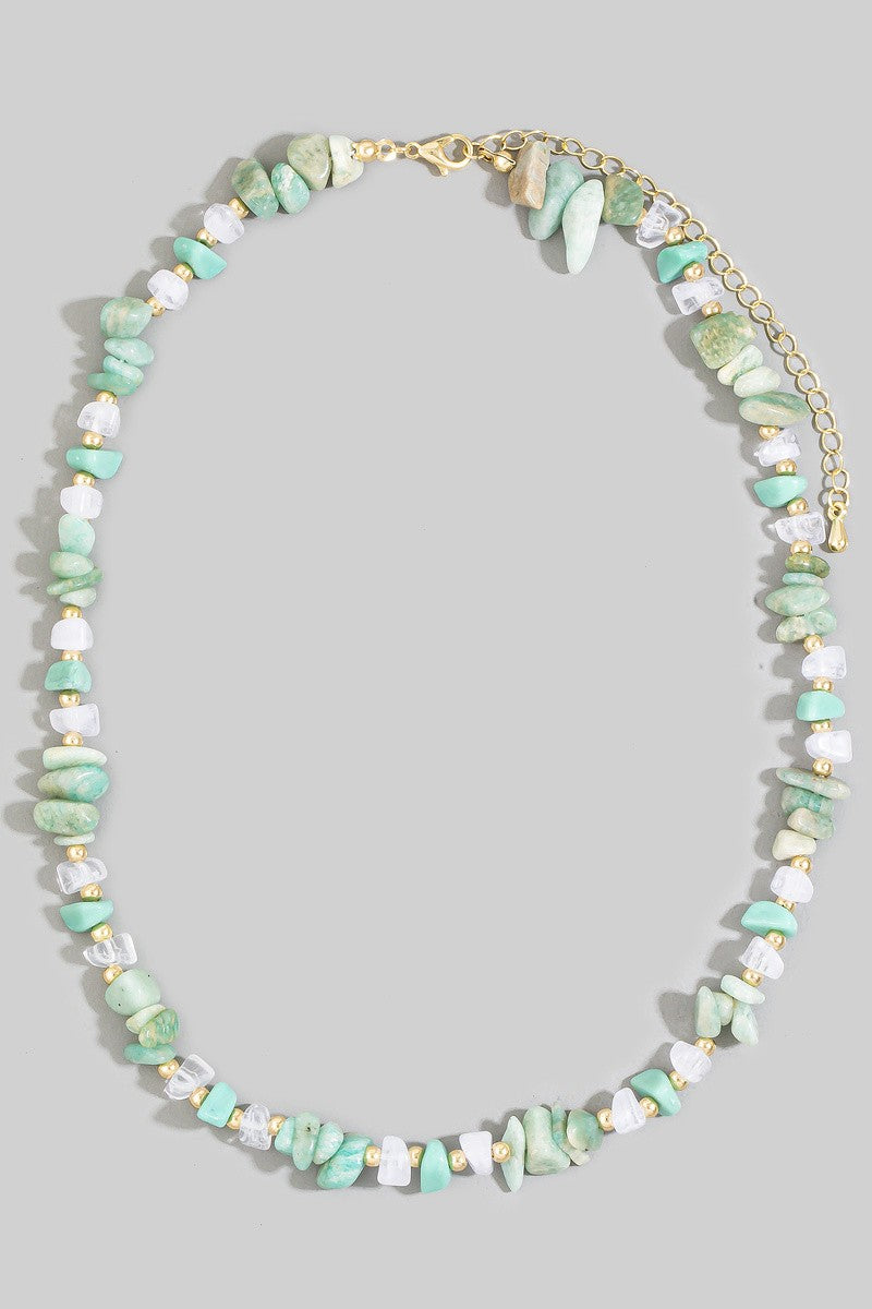 Semi Precious Stone Chip Bead Strand Necklace