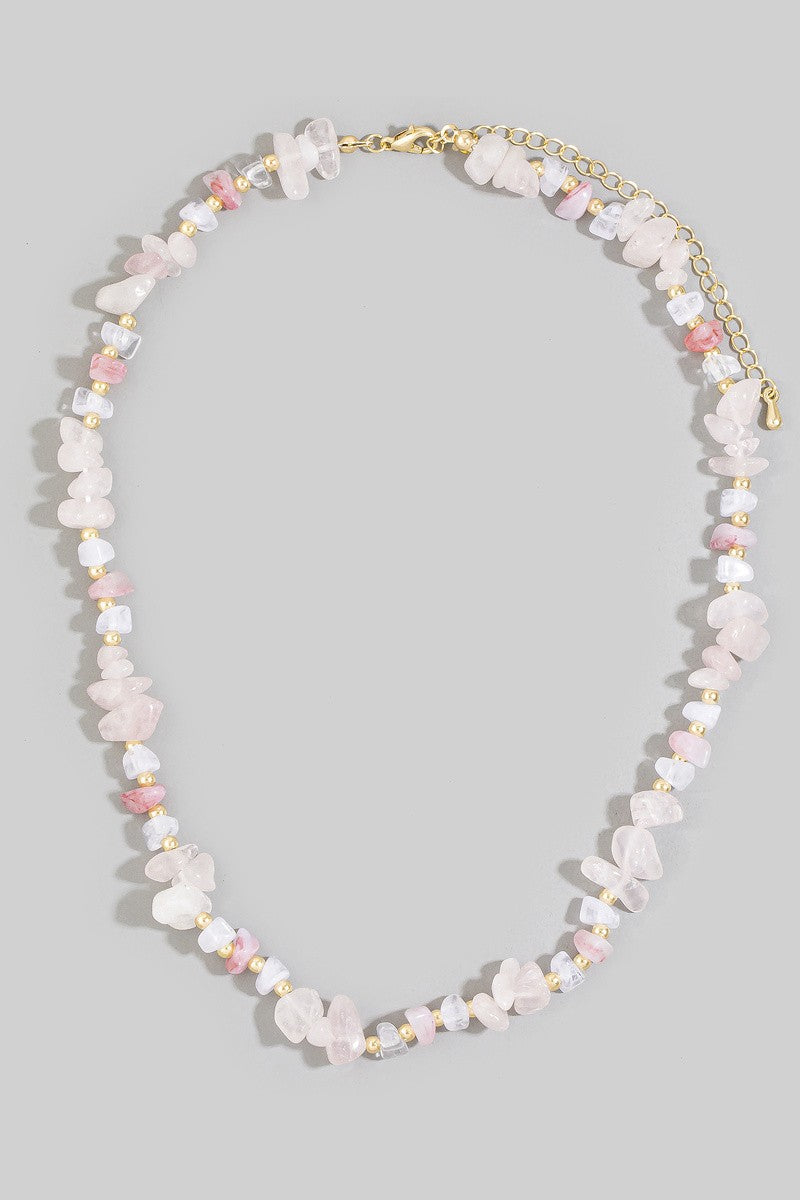 Semi Precious Stone Chip Bead Strand Necklace