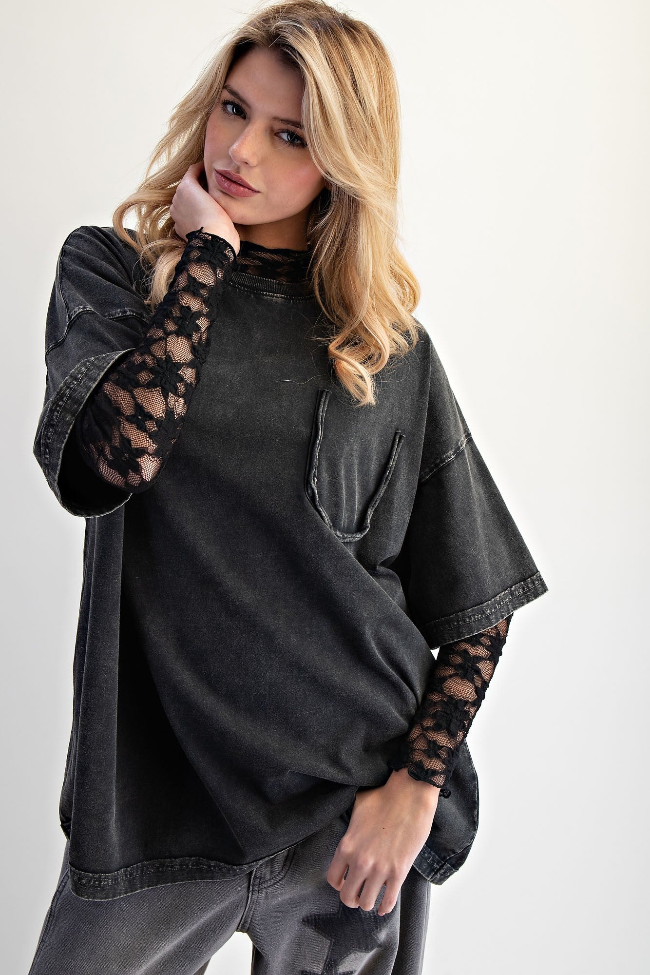 Take Me Home Loose Fit Black Top