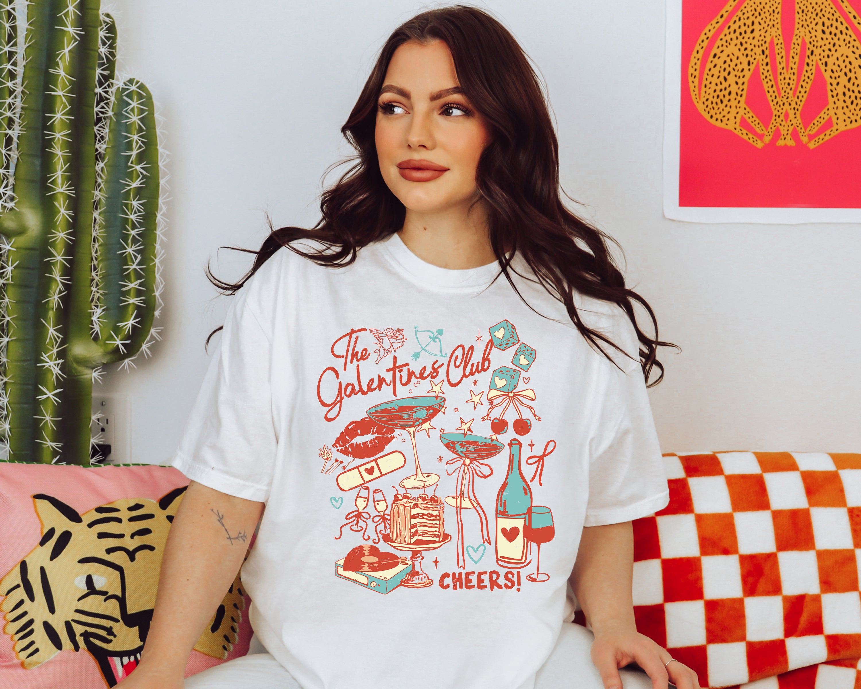 The Galentine's Club Collage Tee or Crew Sweatshirt