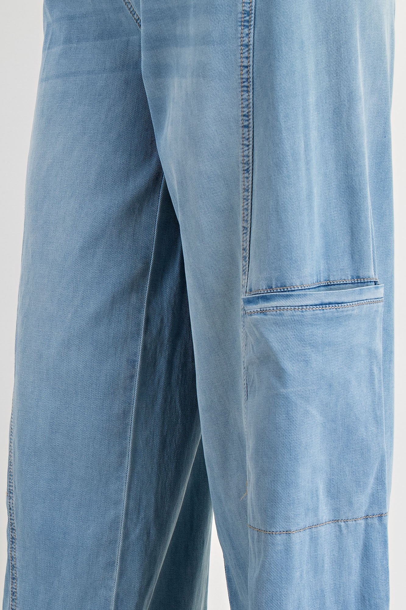 Washed Denim Straight Pants