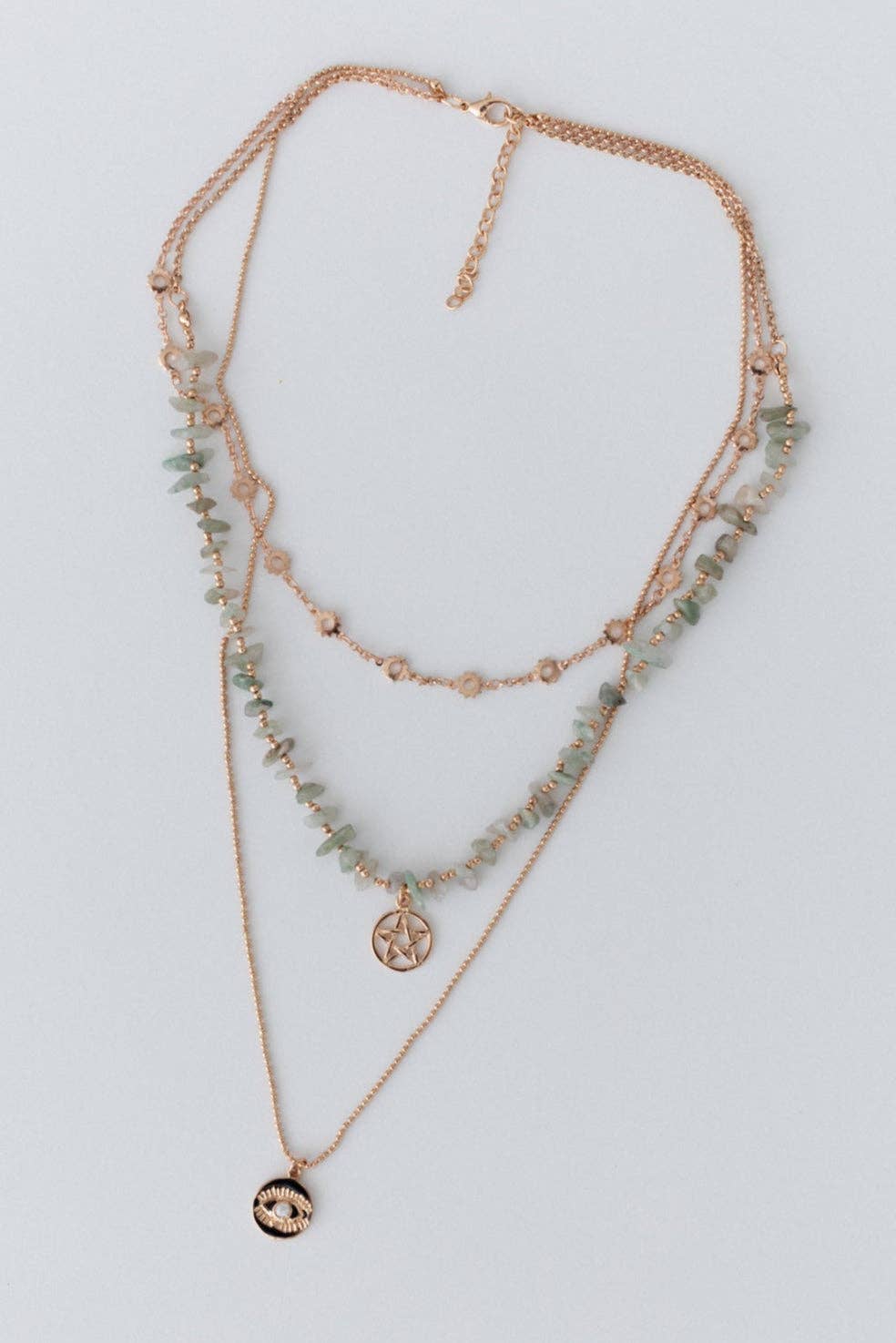 Emerald Whisper Layered Necklace - Gold