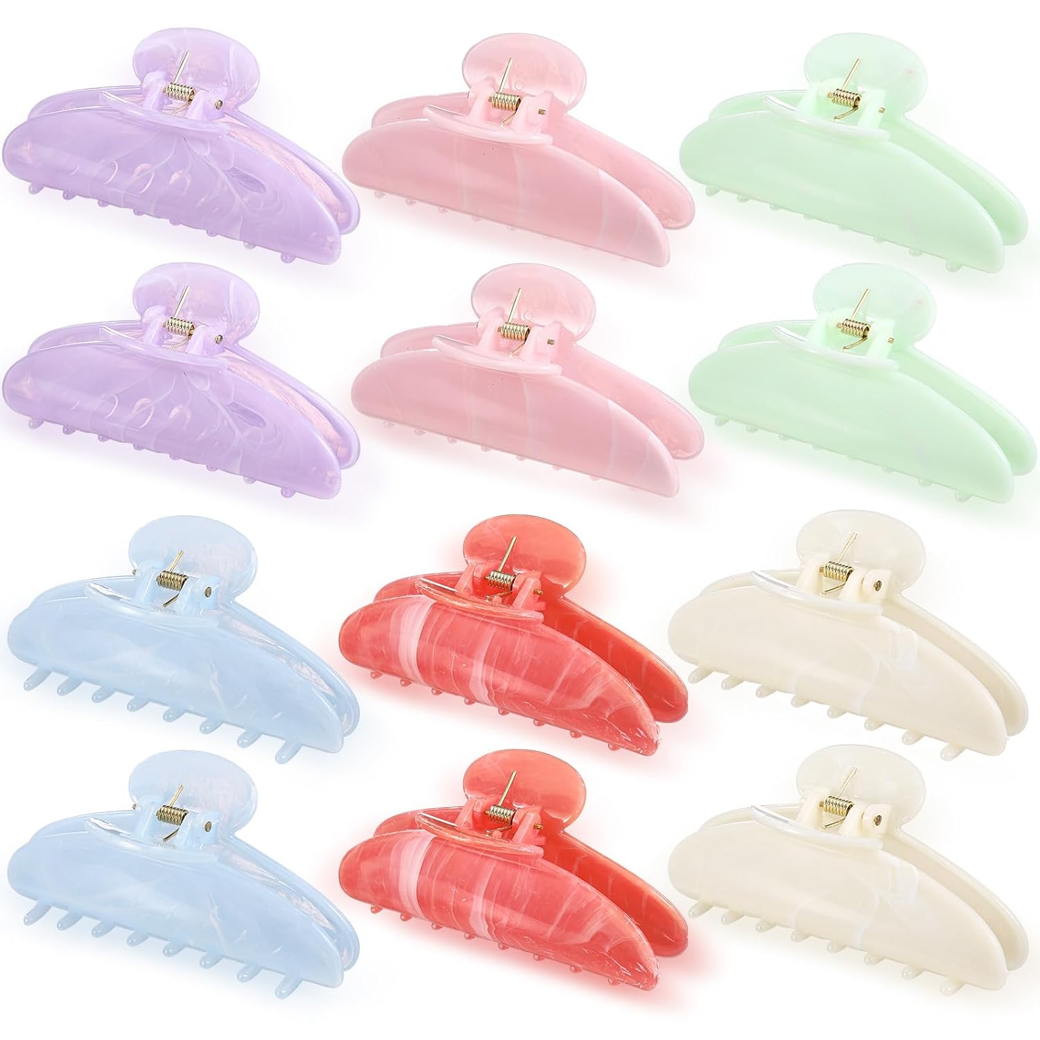 Large Marbled Acrylic Hair Claw Clips