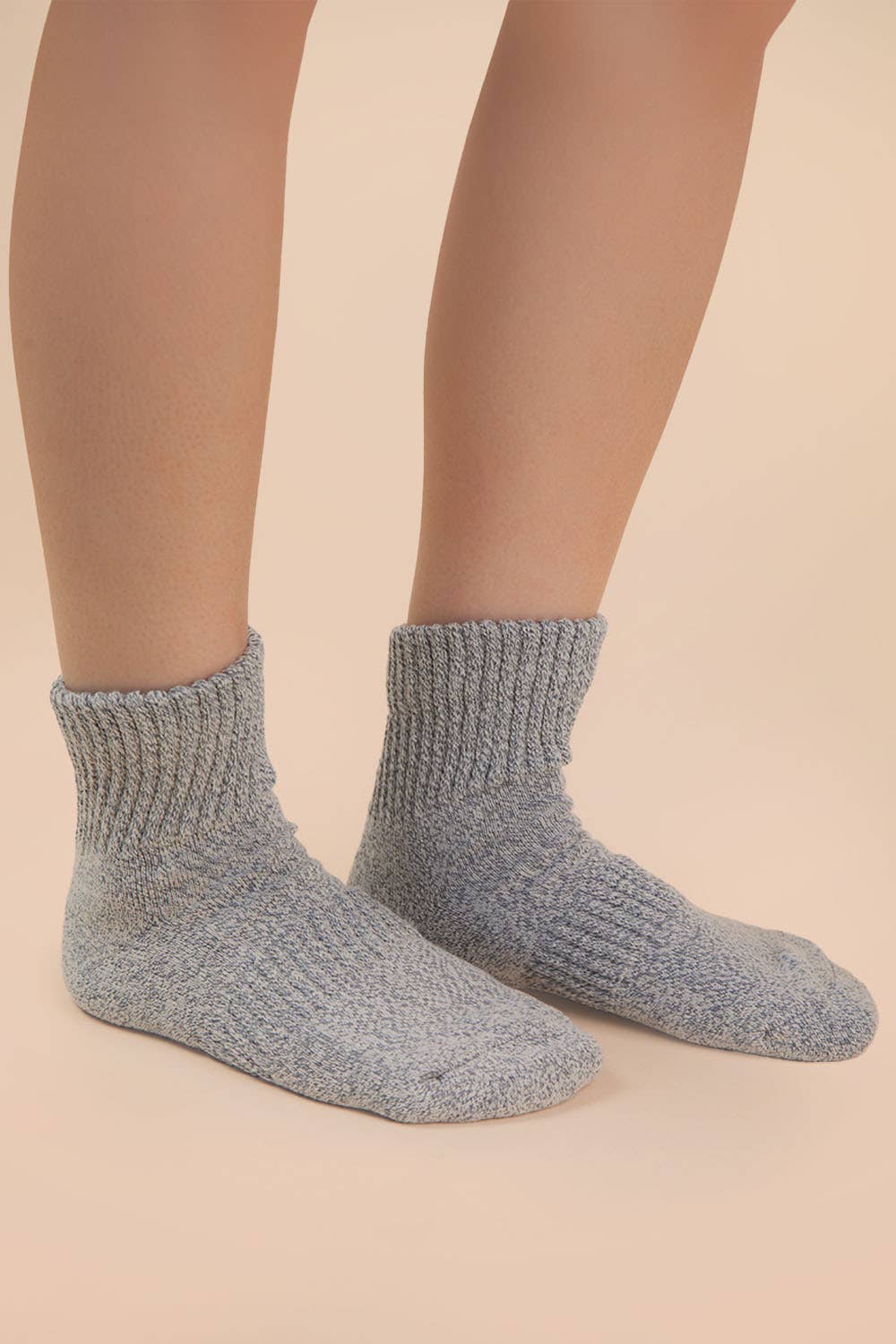 Solid Heather Grey Quarter Socks