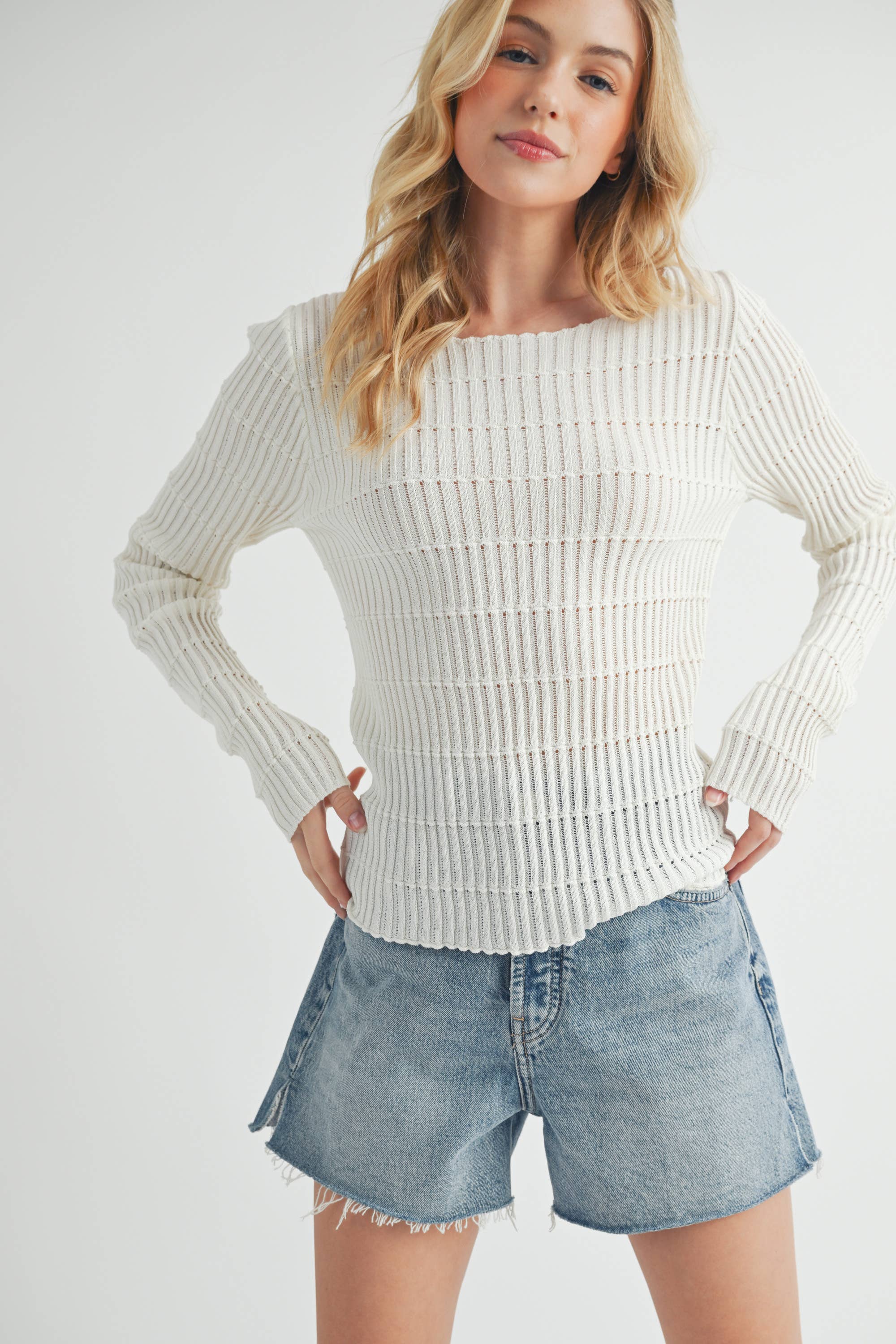 Rashada White Knitted Top