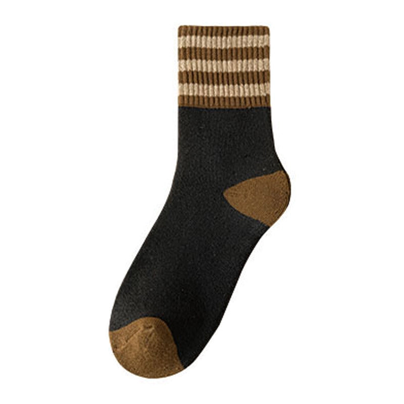 Color Block Striped Thermal Lined Socks