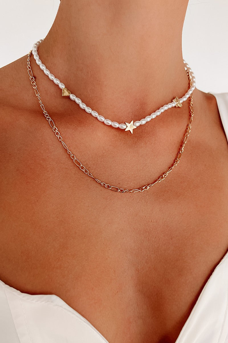 Star & Butterfly Charm Layered Chain Necklace