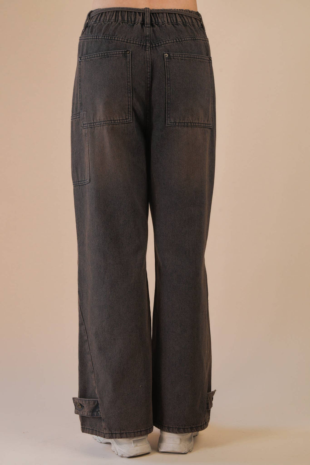 Very Jean Wide Leg Brown Washed Denim Jean