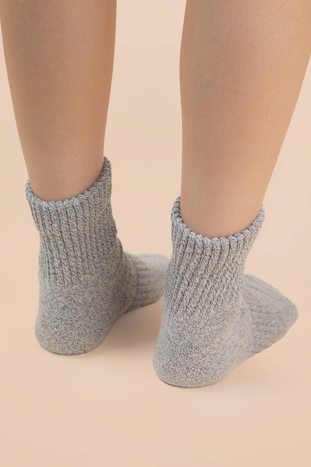 Solid Heather Grey Quarter Socks