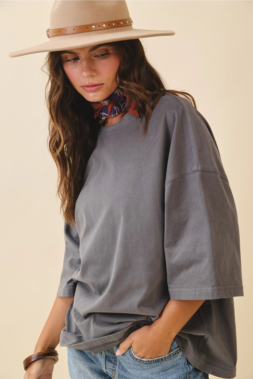 Oversized Charcoal Everyday Cotton Tee