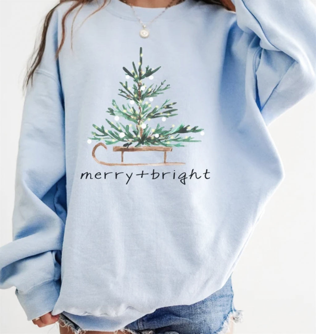Merry + Bright Sled Crew Sweatshirt