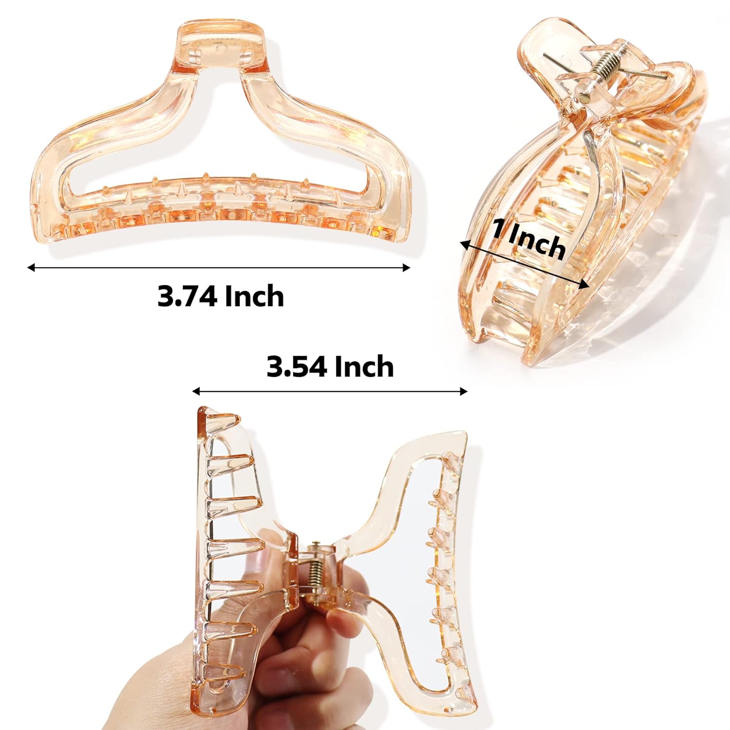 Clear 3.5 Inch Hair Claw Clips
