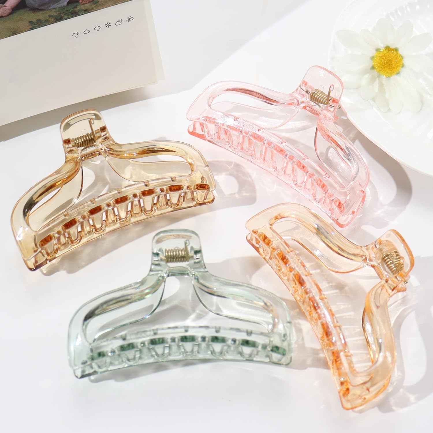 Clear 3.5 Inch Hair Claw Clips