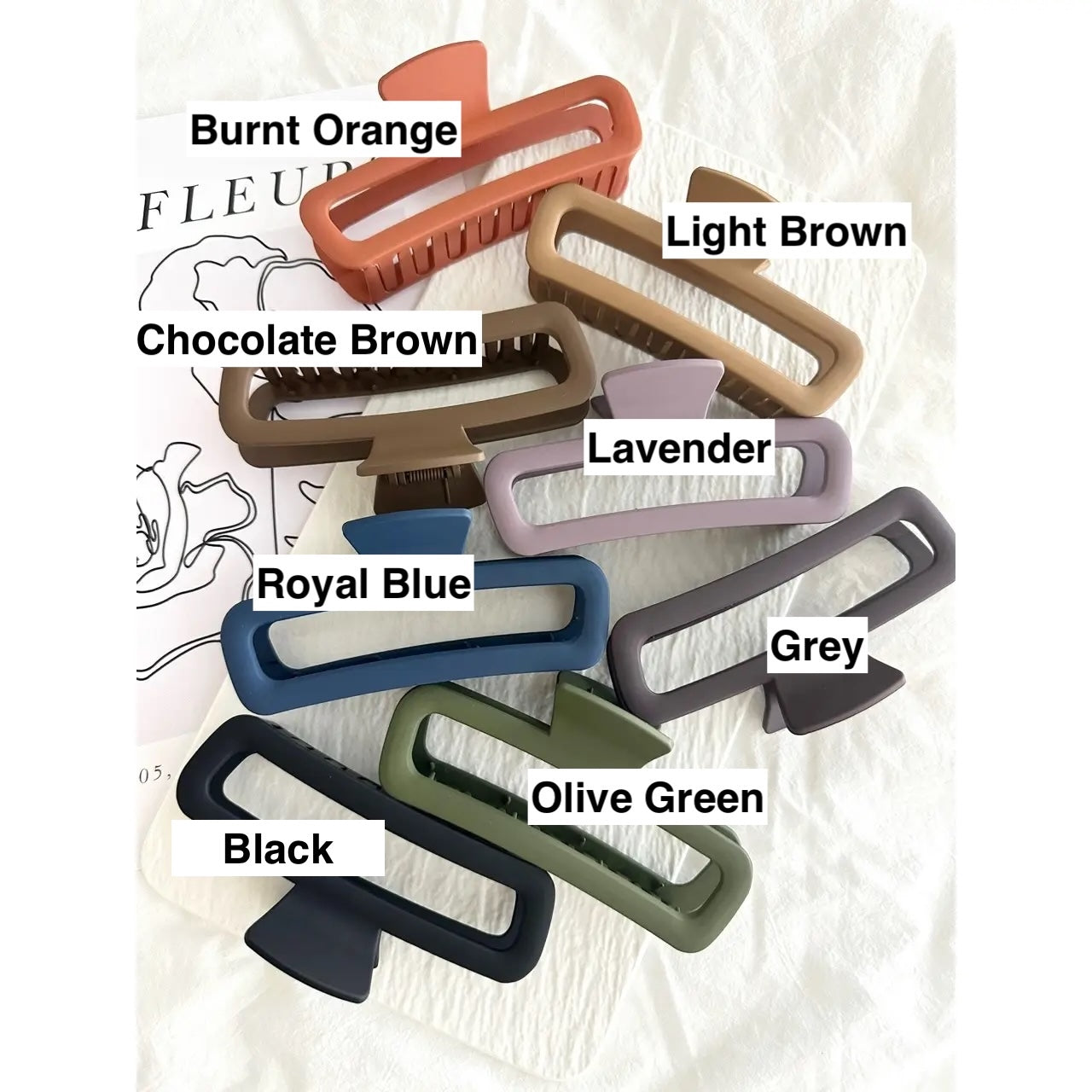 Assorted Matte Hair Clips