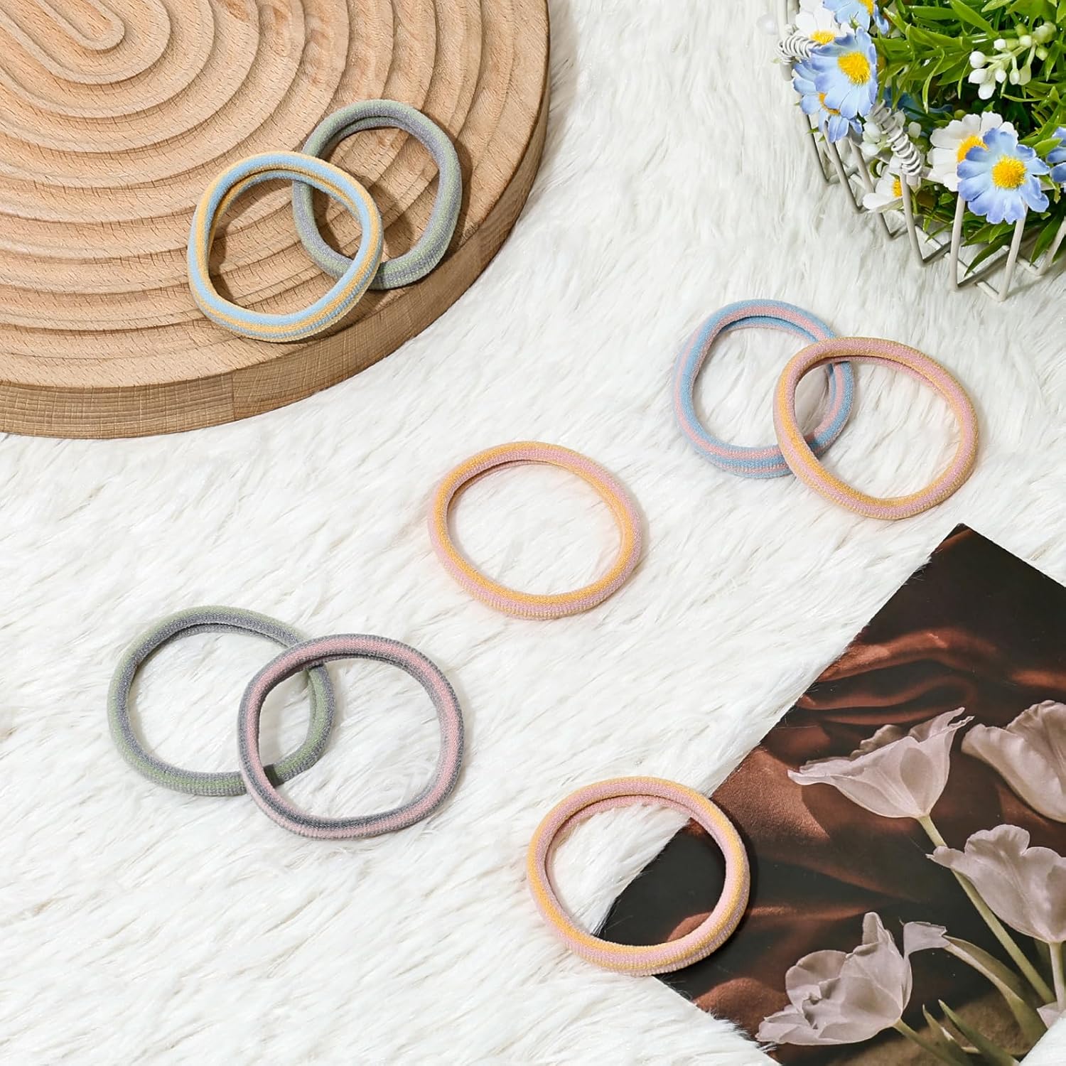 Seamless Coastal Hair Ties - Pack of 5