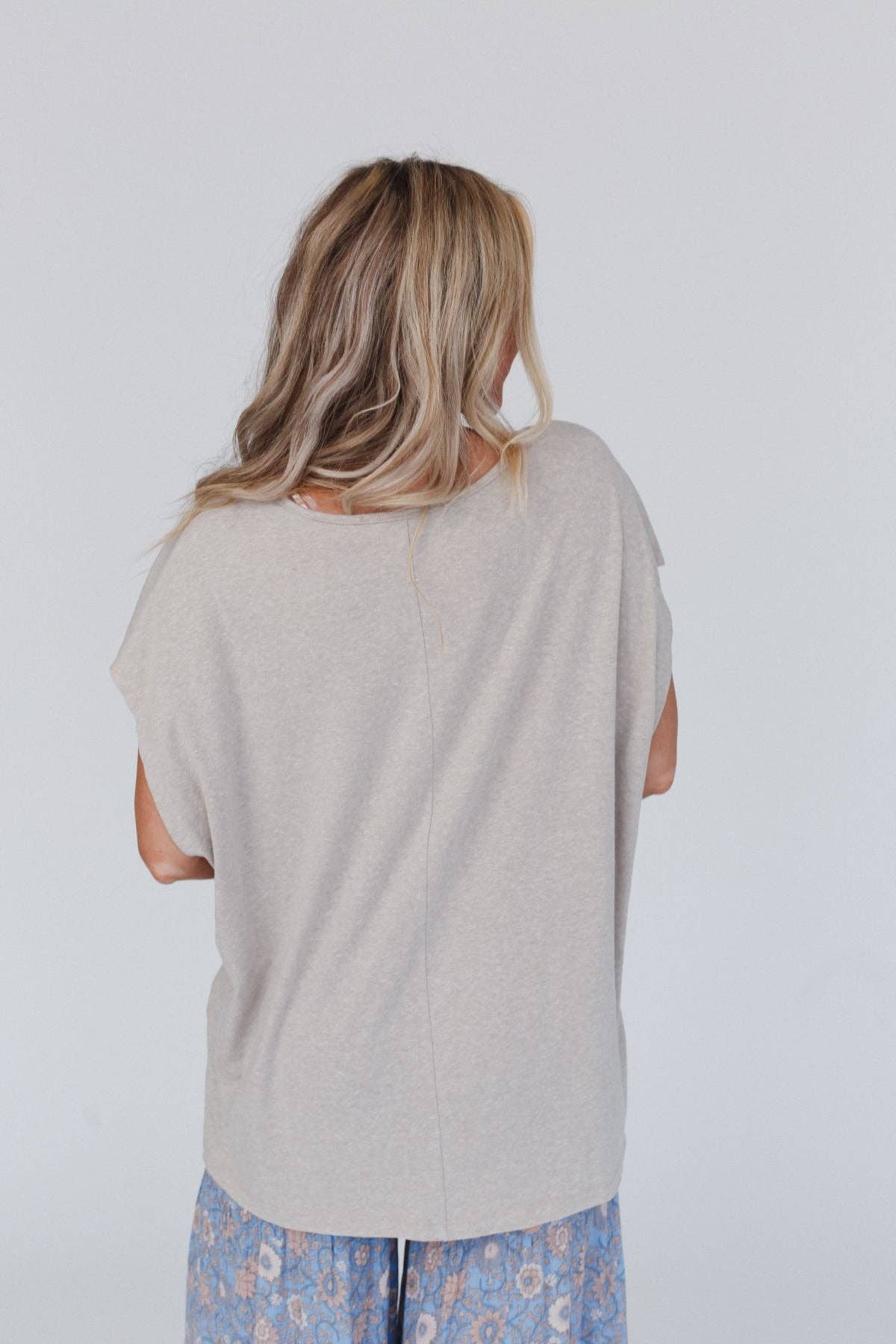 Camden Camel Lace V Neck Top