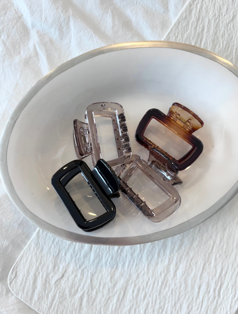 Matte Rectangular Hair Claw Clips