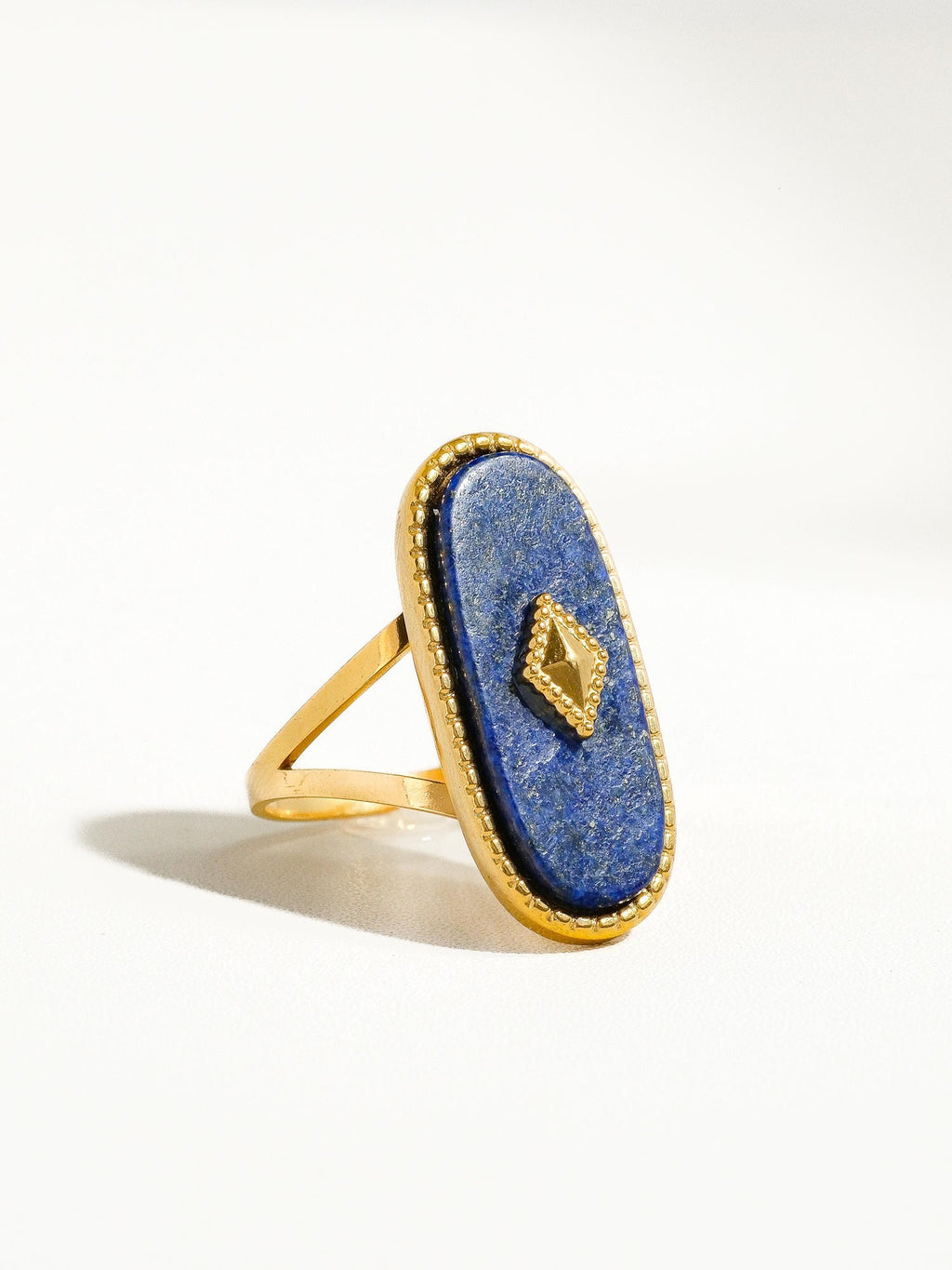 Dakota Adjustable Ring With Blue Natural Stone