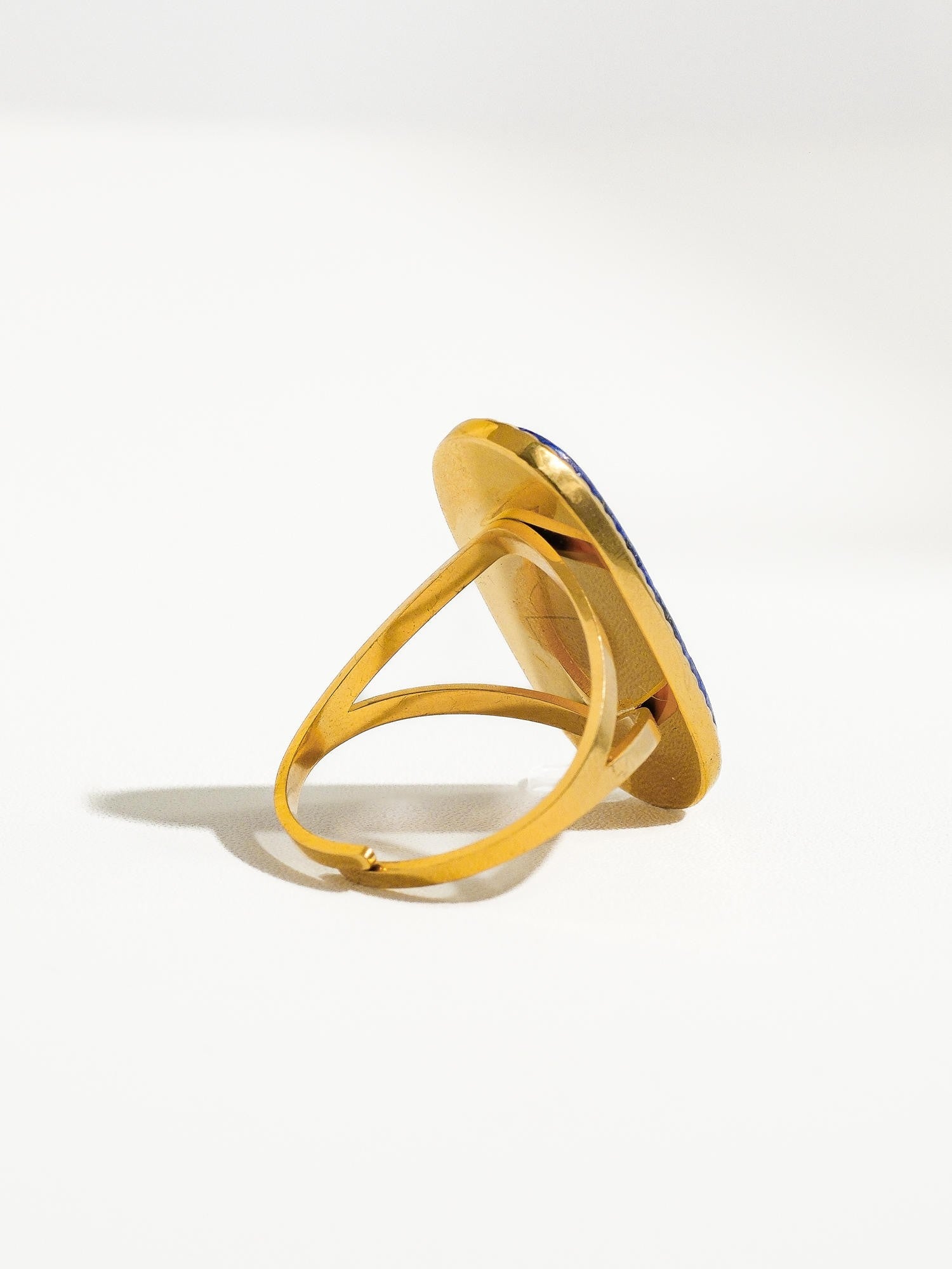 Dakota Adjustable Ring With Blue Natural Stone