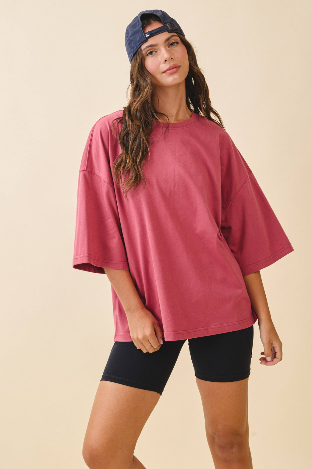 Oversized Merlot Everyday Cotton Tee