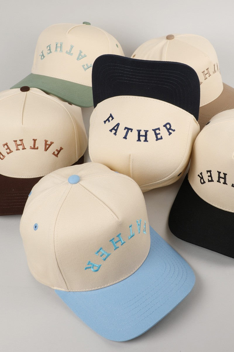 Father Upside-Down Black Embroidered Trucker Hat