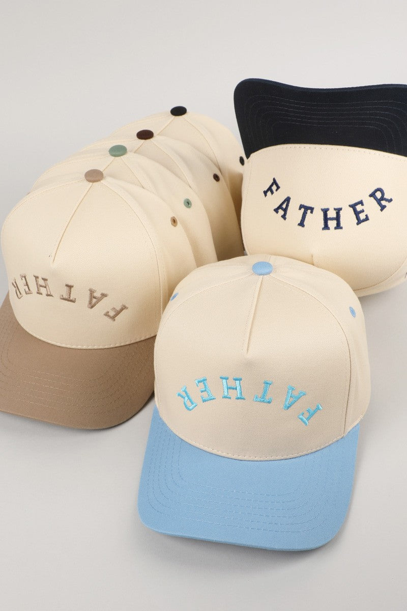 Father Upside-Down Black Embroidered Trucker Hat