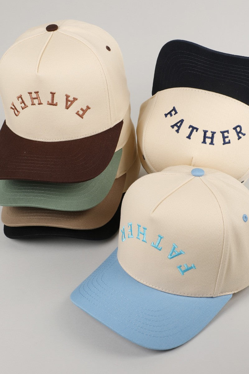 Father Upside-Down Black Embroidered Trucker Hat