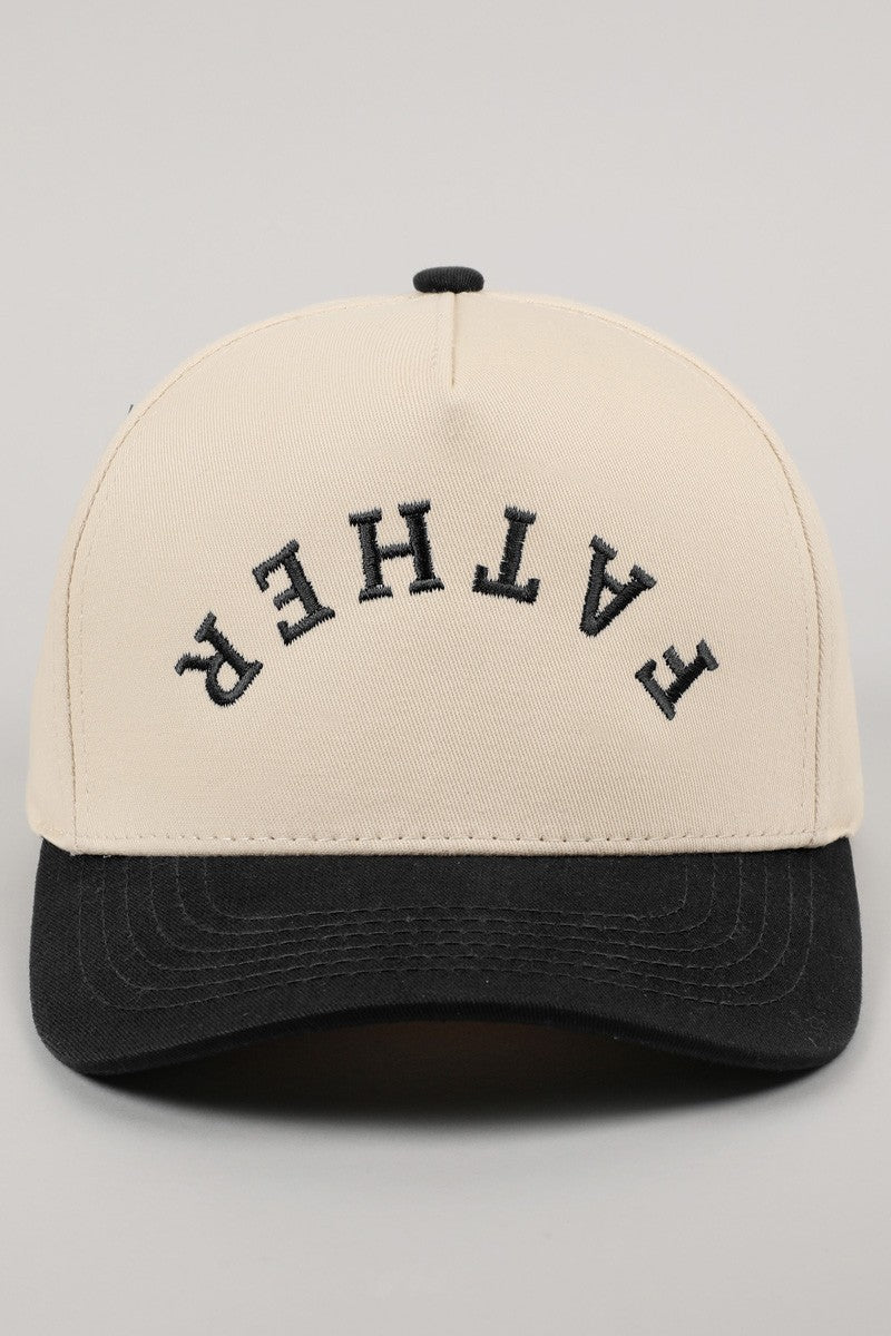 Father Upside-Down Black Embroidered Trucker Hat