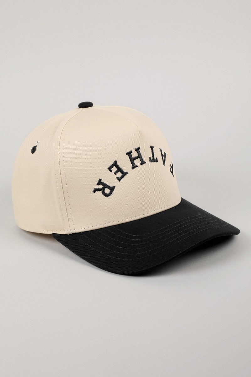 Father Upside-Down Black Embroidered Trucker Hat