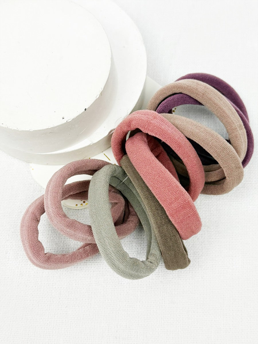 10pc Mauve Color Hair Tie Set
