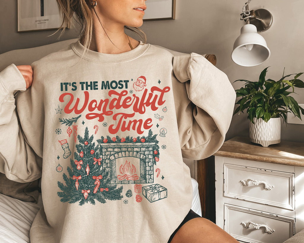 It's The Most Wonderful Time Tree & Chimney Crew Sweatshirt
