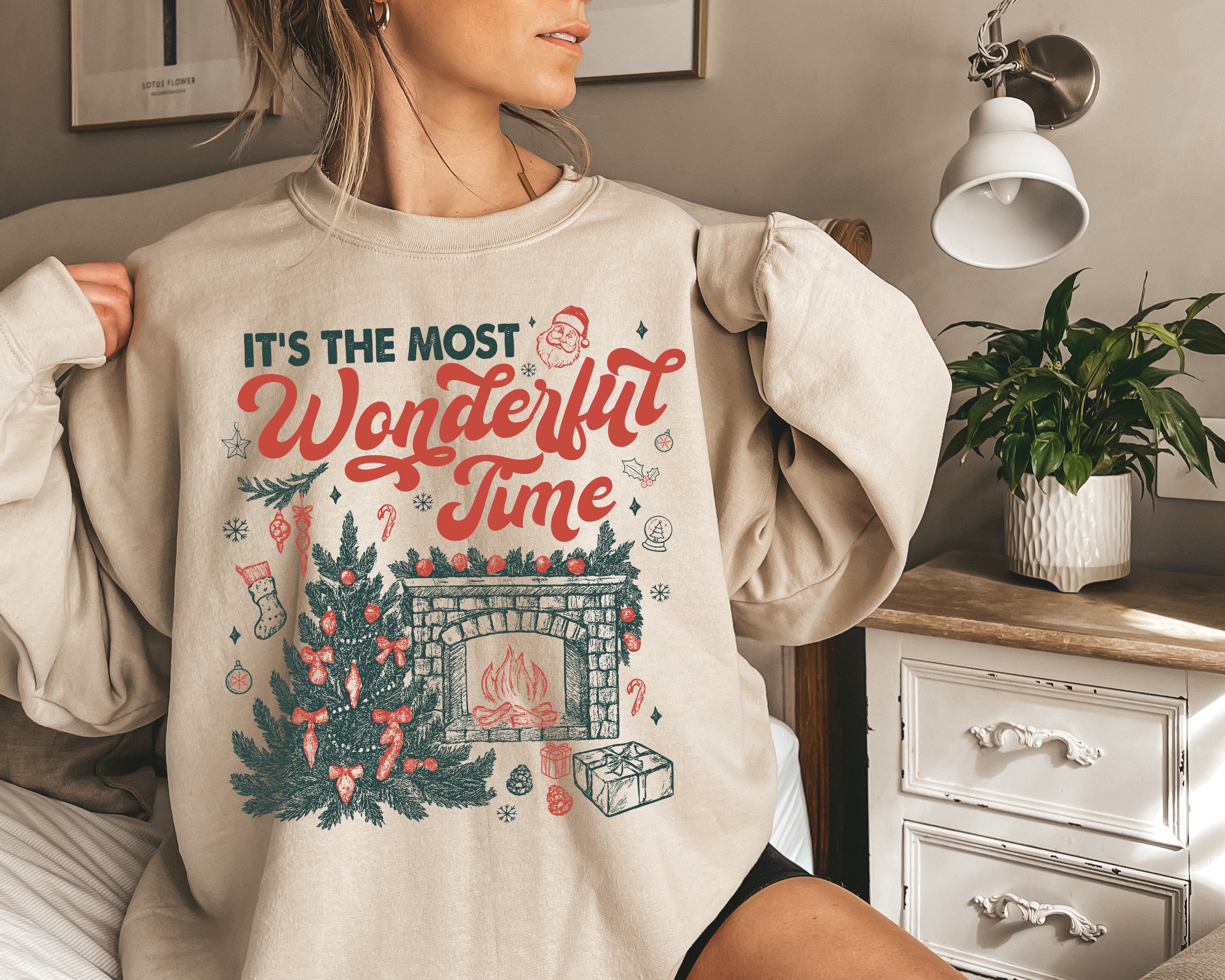 It's The Most Wonderful Time Tree & Chimney Crew Sweatshirt