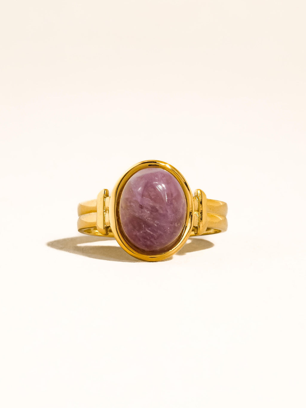Jett 18k Gold Non-tarnish Pink Stone Adjustable Ring